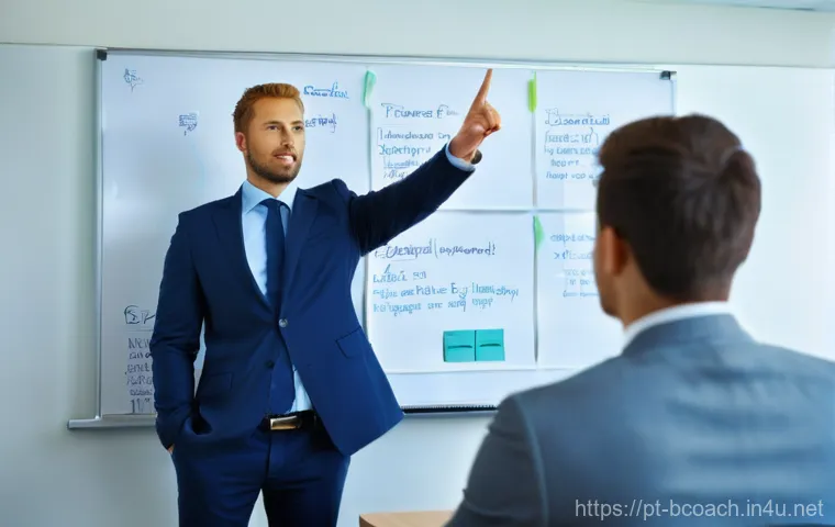 비즈니스 코칭 필수 자질 - **Prompt 2: Strategic Vision and Mastering Tools**
"Two business professionals, a coach (female)... 비즈니스 코칭 필수 자질 - **Prompt 2: Strategic Vision and Mastering Tools**
"Two business professionals, a coach (female)...